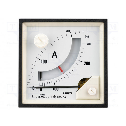 BE391NF4122000; Meter: mounting; on panel; analogue; I AC: 0÷40A; 96x96x64mm; 300g; LUMEL BE391NF4122000; Meter: mounting; on panel; analogue; I AC: 0÷40A; 96x96x64mm; 300g; LUMEL