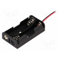 BH-321-2A; Holder; Leads: cables; Size: AA,R6; Batt.no: 2; Colour: black; 150mm; COMF
