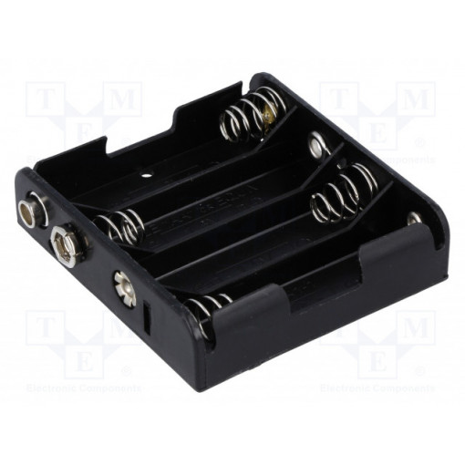 BH-341-1B; Holder; Leads: 6F22 type; Size: AA,R6; Batt.no: 4; Colour: black; COMF BH-341-1B; Holder; Leads: 6F22 type; Size: AA,R6; Batt.no: 4; Colour: black; COMF