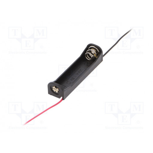 BH-411-3A; Holder; Leads: cables; Size: AAA,R3; Batt.no: 1; Colour: black; 150mm; COMF