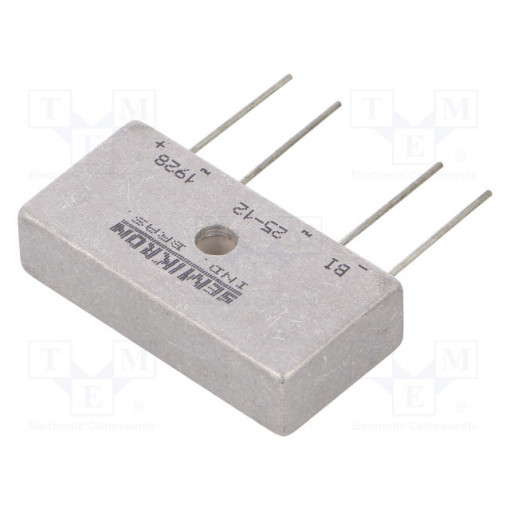 BI25/12; Single-phase bridge rectifier; Urmax: 1.2kV; If: 25A; Ifsm: 370A; SEMIKRON