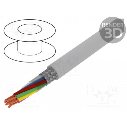 S30593; Wire; BiT LiYCY; 8x0,5mm2; tinned copper braid; PVC; grey; BITNER