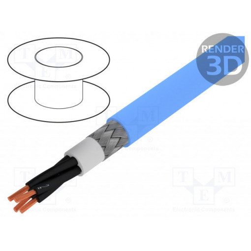 SI0187; Wire; IB-BIT 500 CY; 4x1mm2; tinned copper braid; PVC; blue; BITNER