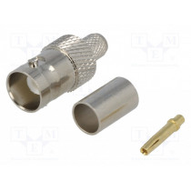 ; Plug; BNC; female; straight; 75Ω; RG59; crimped; for cable;  ; Plug; BNC; female; straight; 75Ω; RG59; crimped; for cable;