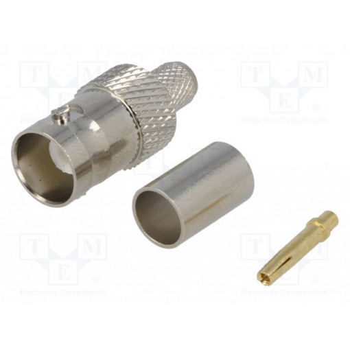 ; Plug; BNC; female; straight; 75Ω; RG59; crimped; for cable; 