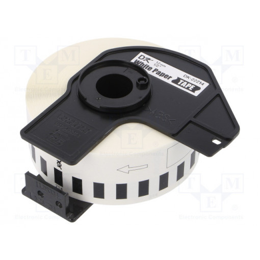 DK-22214; Label; Width: 12mm; Colour: white; Character colour: black; glued; BROTHER