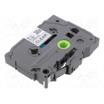TZE-121; Tape; Width: 9mm; Colour: transparent; Character colour: black; BROTHER