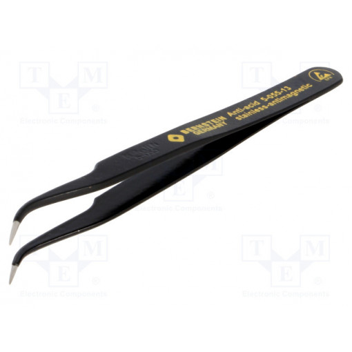 5-055-13; Tweezers; non-magnetic; Blade tip shape: sharp, bent; ESD; BERNSTEIN
