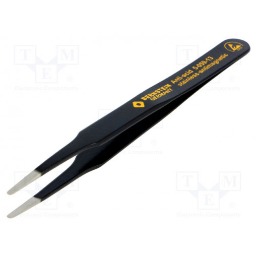 5-059-13; Tweezers; non-magnetic; Tip width: 2mm; Blade tip shape: rounded; BERNSTEIN