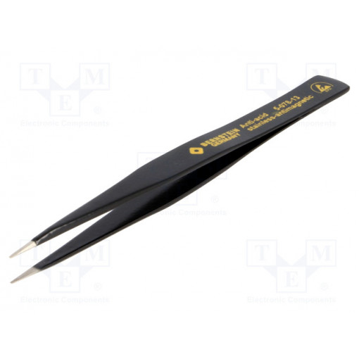 5-078-13; Tweezers; non-magnetic; Blade tip shape: sharp; Blades: straight; BERNSTEIN