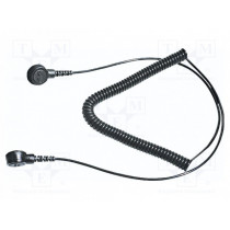 9-342-2; Coiled ground cord with press stud; ESD; 2.4m; 25g; BERNSTEIN 9-342-2; Coiled ground cord with press stud; ESD; 2.4m; 25g; BERNSTEIN