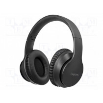 BT0053; Bluetooth headphones; black; Jack 3,5mm; Bluetooth 5.0; 32Ω; 15h; LOGILINK