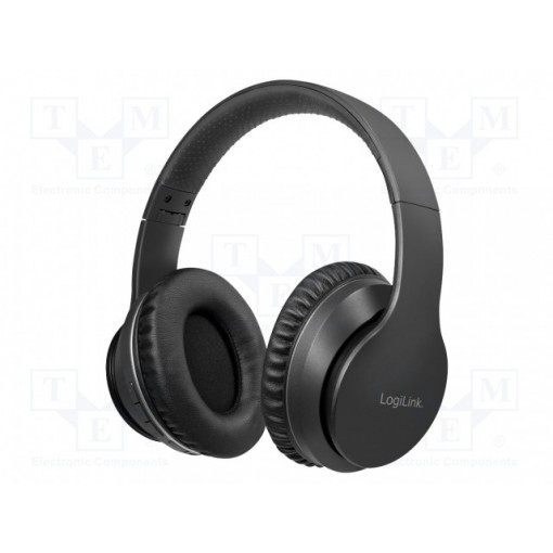 BT0053; Bluetooth headphones; black; Jack 3,5mm; Bluetooth 5.0; 32Ω; 15h; LOGILINK