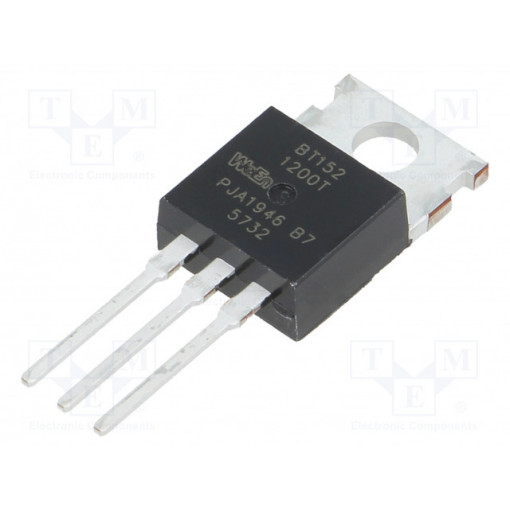 BT152-1200TQ; Thyristor; 1.2kV; 20A; 31A; 35mA; Package: tube; THT; TO220AB; WeEn Semiconductors BT152-1200TQ; Thyristor; 1.2kV; 20A; 31A; 35mA; Package: tube; THT; TO220AB; WeEn Semiconductors