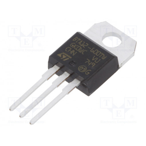 BTA12-600TWRG; Triac; 600V; 12A; 5mA; THT; logic level; tube; TO220ABIns; STMicroelectronics