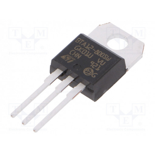 BTA12-800SWRG; Triac; 800V; 12A; 10mA; THT; logic level; tube; TO220ABIns; STMicroelectronics
