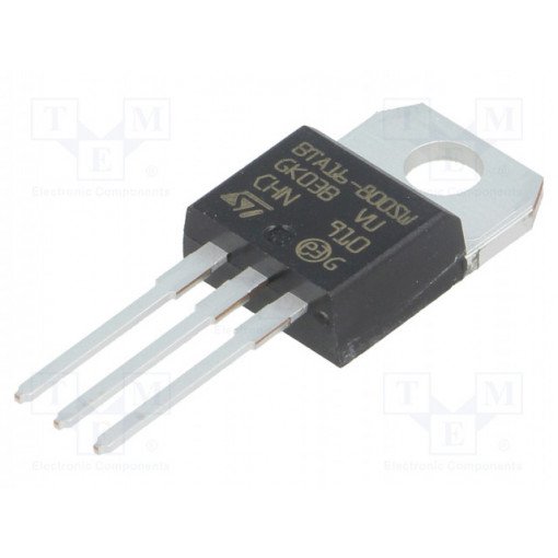 BTA16-800SWRG; Triac; 800V; 16A; 10mA; THT; logic level; tube; TO220ABIns; STMicroelectronics