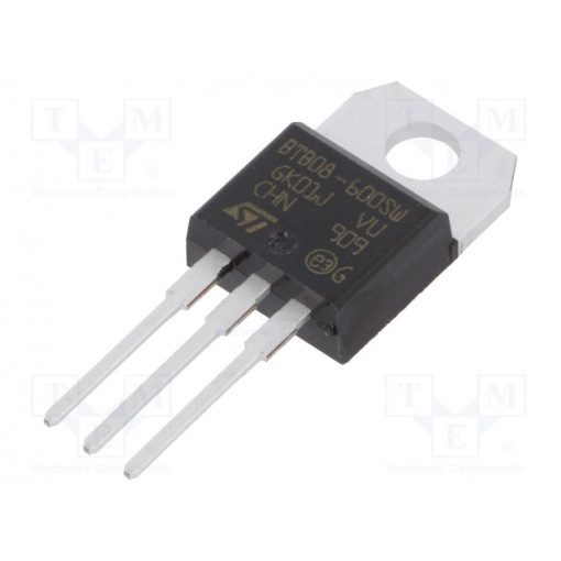 BTB08-600SWRG; Triac; 600V; 8A; 10mA; THT; logic level; tube; TO220AB; STMicroelectronics