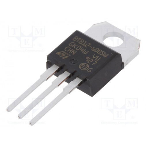 BTB12-600SWRG; Triac; 600V; 12A; 10mA; THT; logic level; tube; TO220AB; STMicroelectronics