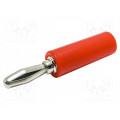 BU-00243-2; Plug; 4mm banana; 15A; 1kVAC; red; non-insulated; 40.4mm; Mat: brass; MUELLER ELECTRIC