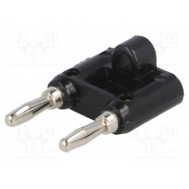 BU-00247-0; Stackable safety shunt; banana 4mm plug x2; 15A; black; 41mm; MUELLER ELECTRIC