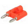 BU-00247-2; Stackable safety shunt; banana 4mm plug x2; 15A; red; 41mm; MUELLER ELECTRIC