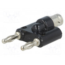 BU-00260; 4mm banana; BNC socket,banana 4mm plug x2; double; 53mm; MUELLER ELECTRIC