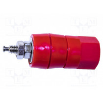 BU-00282-2; Laboratory clamp; red; Contacts: brass; Mounting: screw,on panel; MUELLER ELECTRIC