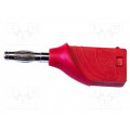 BU-16-2; Plug; 4mm banana; 15A; 1kVDC; red; non-insulated; Insulation: nylon; MUELLER ELECTRIC
