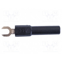 BU-30211-0; Fork terminals; banana 4mm plug,fork terminal; 60VDC; 36A; black; MUELLER ELECTRIC