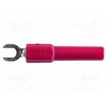 BU-30211-2; Fork terminals; banana 4mm plug,fork terminal; 60VDC; 36A; red; MUELLER ELECTRIC