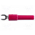BU-30211A-2; Fork terminals; banana 4mm plug,fork terminal; 36A; red; 43mm; MUELLER ELECTRIC