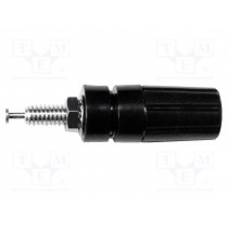 BU-P3760-0; Socket; 4mm banana; 15A; 2.5kV; black; nickel plated; on panel; MUELLER ELECTRIC