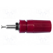BU-P3760-2; Socket; 4mm banana; 15A; 2.5kV; red; nickel plated; on panel; MUELLER ELECTRIC