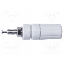 BU-P3760-9; Socket; 4mm banana; 15A; 2.5kV; white; nickel plated; on panel; MUELLER ELECTRIC