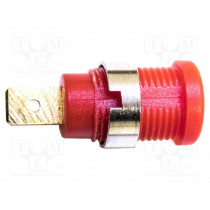 BU-P72913-2; 4mm banana; 36A; 1kV; red; gold-plated; soldered; Insulation: nylon; MUELLER ELECTRIC