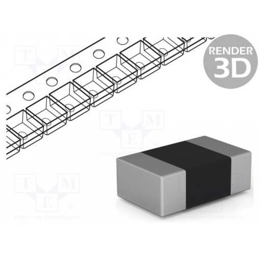 C0201C100D3GACTU; Capacitor: ceramic; MLCC; 10pF; 25VDC; C0G; ±0.5pF; SMD; 0201; KEMET