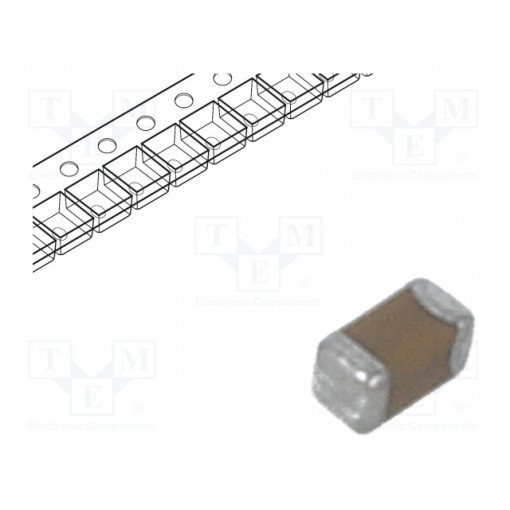 C0603V102KCRACTU; Capacitor: ceramic; MLCC; 1nF; 500VDC; X7R; ±10%; SMD; 0603; KEMET