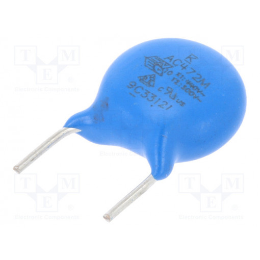 C947U472MZVDAAWL45; Capacitor: ceramic; X1/Y2; 4.7nF; Y5V; ±20%; THT; 7.5mm; Series: C900; KEMET