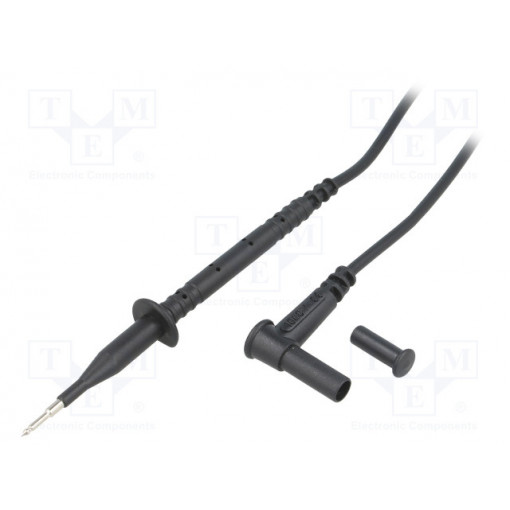 P01102009Z; Test lead; 4mm angled banana plug-test probe; Urated: 1kV; black; CHAUVIN ARNOUX P01102009Z; Test lead; 4mm angled banana plug-test probe; Urated: 1kV; black; CHAUVIN ARNOUX