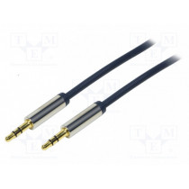 CA10150; Cable; Jack 3.5mm 3pin plug,both sides; 1.5m; dark blue; LOGILINK