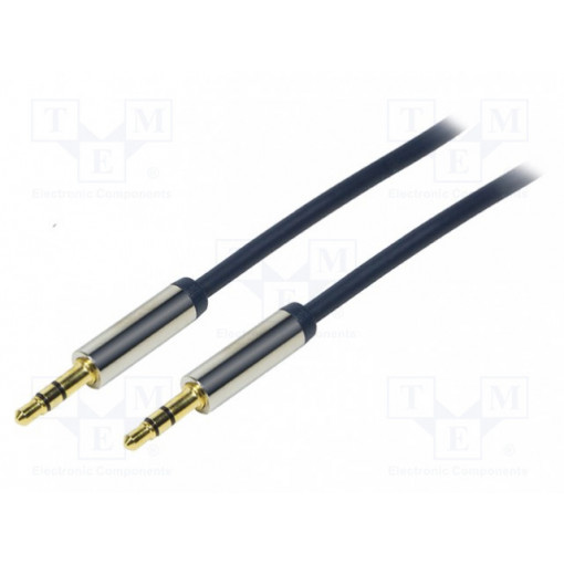 CA10150; Cable; Jack 3.5mm 3pin plug,both sides; 1.5m; dark blue; LOGILINK