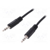 CA1049; Cable; Jack 3.5mm plug,both sides; 1m; black; LOGILINK