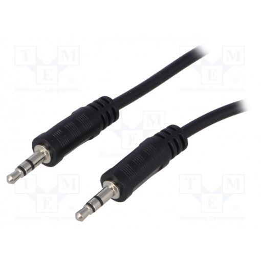 CA1050; Cable; Jack 3.5mm plug,both sides; 2m; black; LOGILINK