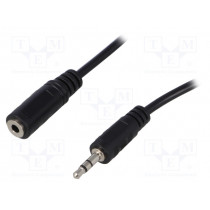 CA1054; Cable; Jack 3.5mm socket,Jack 3.5mm plug; 3m; black; LOGILINK
