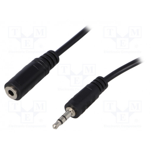 CA1054; Cable; Jack 3.5mm socket,Jack 3.5mm plug; 3m; black; LOGILINK