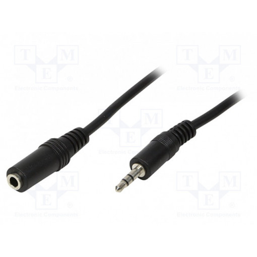 CA1056; Cable; Jack 3.5mm socket,Jack 3.5mm plug; 10m; black; LOGILINK