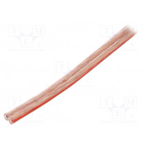 CA1086; Wire: loudspeaker cable; stranded; CCA; transparent; PVC; 100m; LOGILINK