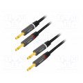 CA1211; Cable; banana 4mm plug,both sides; 5m; Plating: gold-plated; LOGILINK