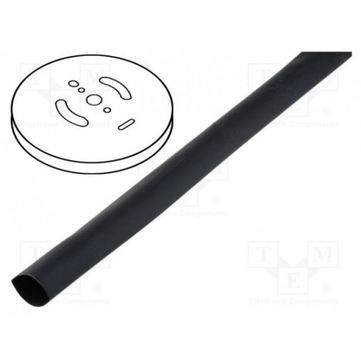 CB-DWT(3X) 6,4MM 100M/ROLL; Heat shrink sleeve; glued; 3: 1; 6.4mm; black; polyolefine; CYG